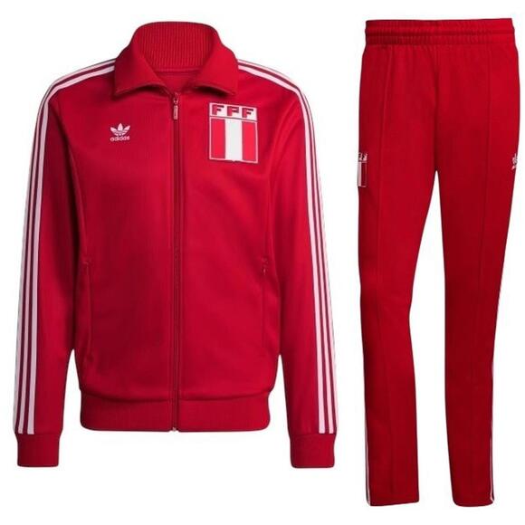 Adidas Originals PERU Tracksuit Jacket AND Pants 1978 Red Men's Size X-LARGE XL
